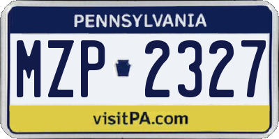 PA license plate MZP2327