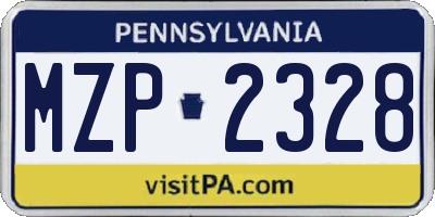 PA license plate MZP2328