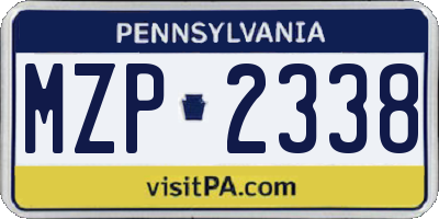PA license plate MZP2338