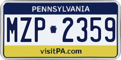 PA license plate MZP2359