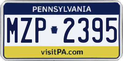 PA license plate MZP2395