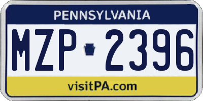 PA license plate MZP2396