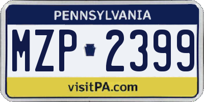 PA license plate MZP2399