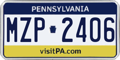 PA license plate MZP2406