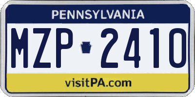 PA license plate MZP2410
