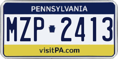 PA license plate MZP2413
