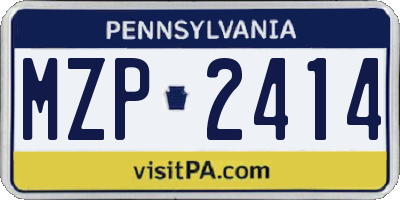 PA license plate MZP2414