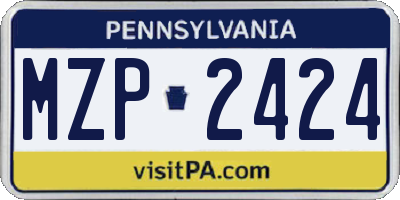 PA license plate MZP2424