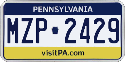 PA license plate MZP2429