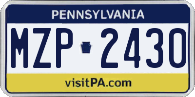 PA license plate MZP2430