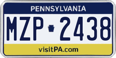 PA license plate MZP2438