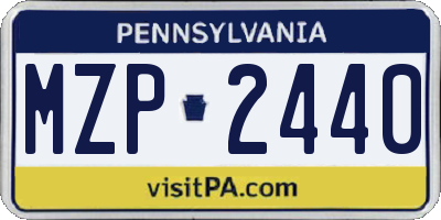 PA license plate MZP2440