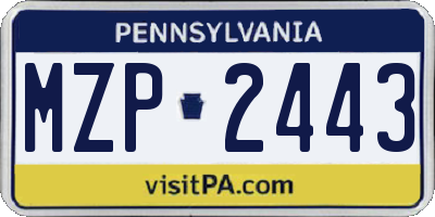 PA license plate MZP2443
