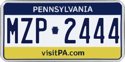 PA license plate MZP2444
