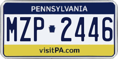 PA license plate MZP2446