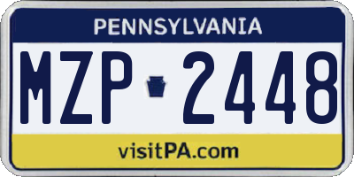 PA license plate MZP2448