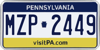 PA license plate MZP2449