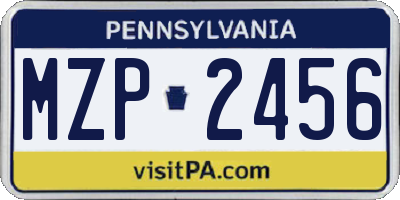 PA license plate MZP2456