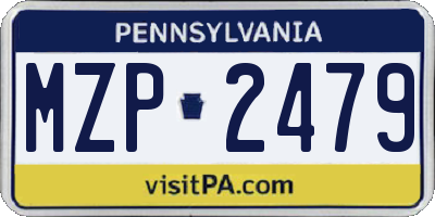 PA license plate MZP2479