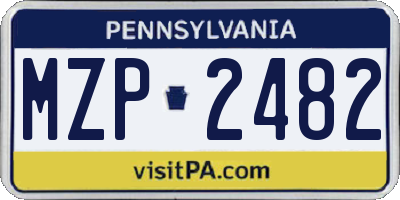 PA license plate MZP2482