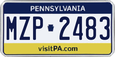 PA license plate MZP2483