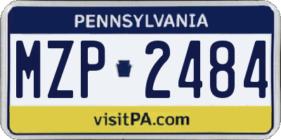 PA license plate MZP2484