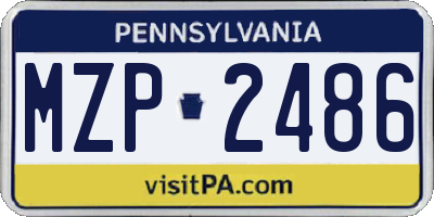 PA license plate MZP2486