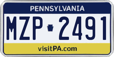 PA license plate MZP2491