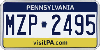 PA license plate MZP2495