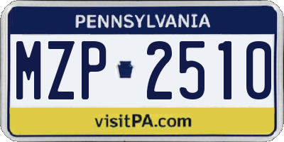 PA license plate MZP2510