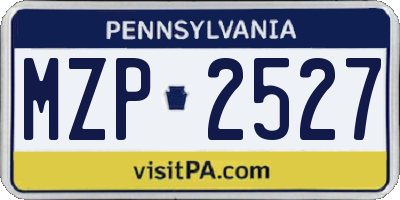 PA license plate MZP2527