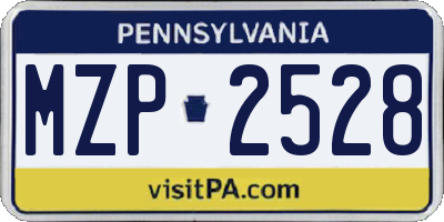 PA license plate MZP2528