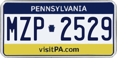 PA license plate MZP2529
