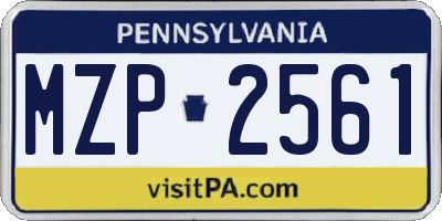 PA license plate MZP2561