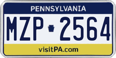 PA license plate MZP2564