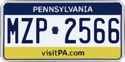 PA license plate MZP2566
