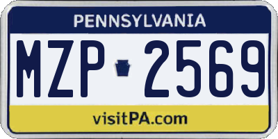 PA license plate MZP2569