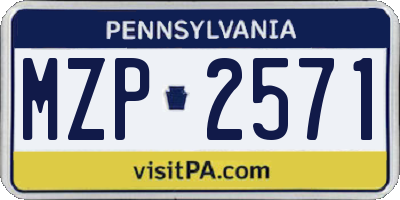 PA license plate MZP2571