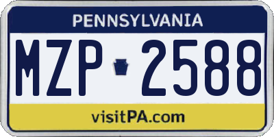 PA license plate MZP2588