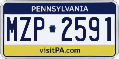 PA license plate MZP2591