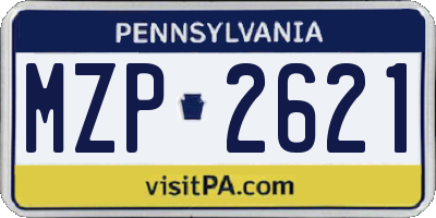 PA license plate MZP2621