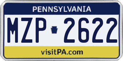 PA license plate MZP2622