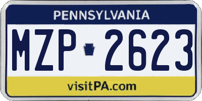 PA license plate MZP2623