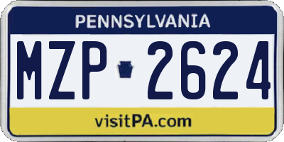PA license plate MZP2624