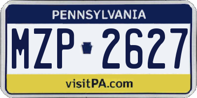PA license plate MZP2627