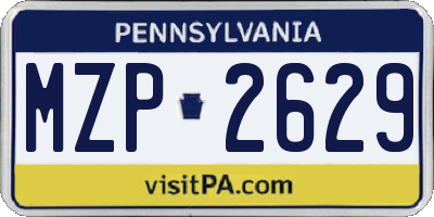 PA license plate MZP2629