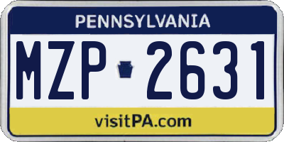 PA license plate MZP2631
