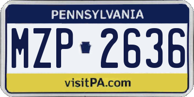 PA license plate MZP2636