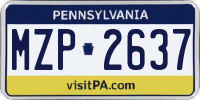 PA license plate MZP2637