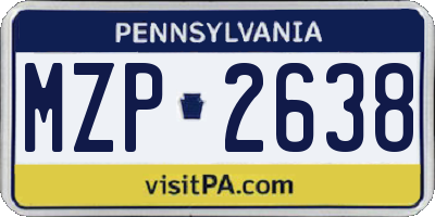 PA license plate MZP2638